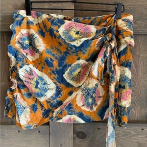 Free People Colorful Mini Skirt Linen / Viscose Size 10 NWOT